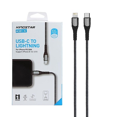 مشخصات و خرید کابل شارژ PD و فست KingStar Type-C to LIGHTNING مدل K351 iC ، خرید کابل شارژ PD و فست KingStar Type-C to LIGHTNING مدل K351 iC از فروشگاه موبوفان ، قیمت کابل شارژ PD و فست KingStar Type-C to LIGHTNING مدل K351 iC