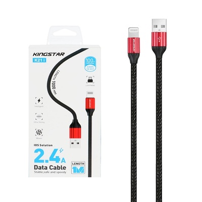 کابل شارژ USB به Lightning کینگ استار KingStar مدل K21i طول 1 متر