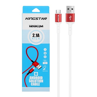 کابل تبدیل USB به MicroUSB کینگ استار مدل K72A طول 120 سانتی متر