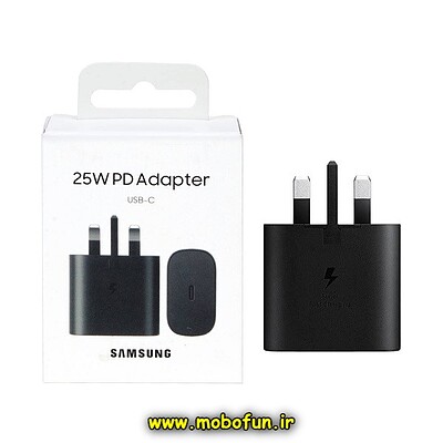 شارژر اصلی گوشی Galaxy S20 سامسونگ تک پورت 25 وات سامسونگ Type-C سه پین سوپر فست شارژ مدل EP-TA800 رنگ مشکی (گارانتی 3 ماهه)