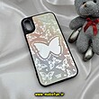 قاب گوشی iPhone X - iPhone XS آیفون پشت گلس آینه ای اورجینال CASETIFY طرح پروانه کیوت محافظ لنزدار مشکی کد 560