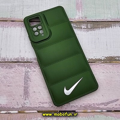 قاب گوشی Redmi Note 11 Pro 4G Global - Redmi Note 11 Pro 5G Global - Redmi Note 11E Pro 5G - Redmi Note 12 Pro 4G شیائومی سیلیکون ژله ای پافر PC زیر بسته محافظ لنز دار طرح نایکی NIKE رنگ سبز کد 695