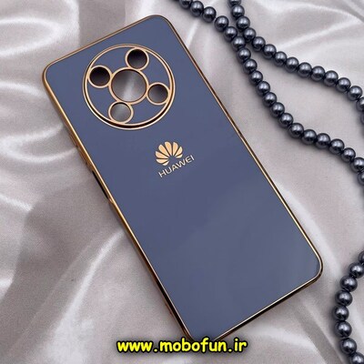 قاب گوشی Huawei Nova Y90 هوآوی طرح ژله ای مای کیس گلد لاین دور طلایی محافظ لنز دار آبی فیلی کد 21
