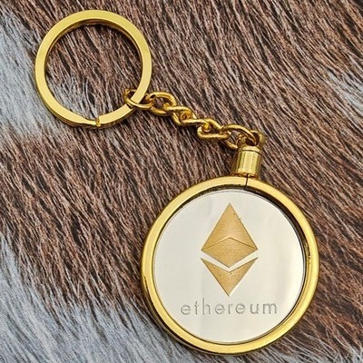 جا کلیدی اورجینال طرح سکه اتریوم مدل ethereum RING طلایی نقره ای