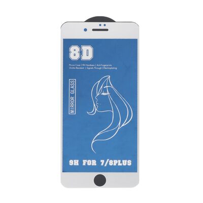 گلس گوشی iPhone 7 Plus - iPhone 8 Plus آیفون مدل شیشه ای آینه ای میرور اورجینال فول کاور Full Cover سفید آبی