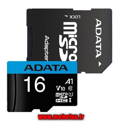 کارت حافظه 16 گیگابایت MicroSDHC ای دیتا مدل Premier کلاس 10 با استاندارد UHS-I و سرعت 100MBps به همراه آداپتور
