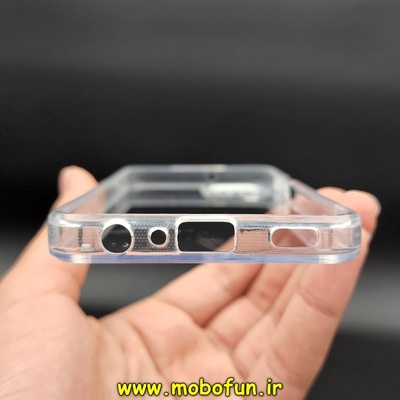 قاب گوشی Galaxy A22 4G - Galaxy M32 4G سامسونگ طرح طلقی شیشه ای شفاف ایربگ دار کپسولی محافظ لنز دار کد 338